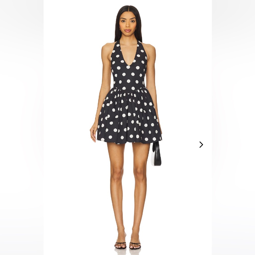 Lovers + Friends Black and White Halter Mini Dress
